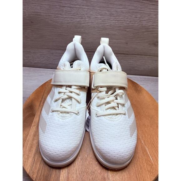 Men 7.5 Adidas Powerlift 5 Weightlifting Shoes Off White/Warm Sandstone IH8239 main image 8